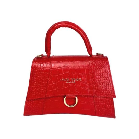 Kayla Red Italian Top Handle Handbags, Luxury Shoulder Bag, Stylish Hand…